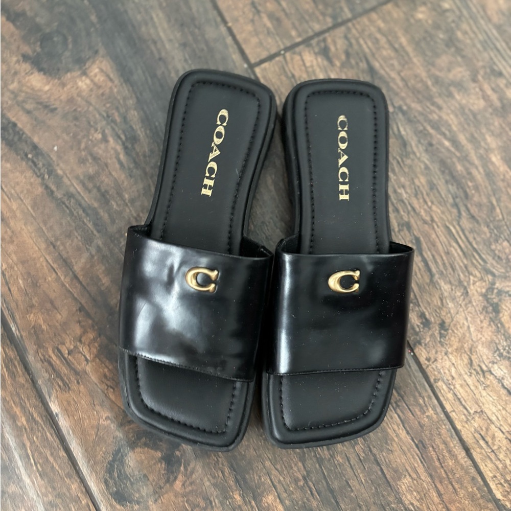Coach Florence Black Slide Sandals